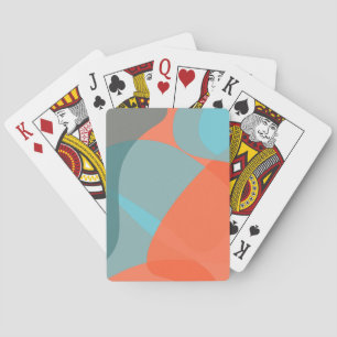 Baraja De Cartas formas orgánicas onduladas de diseño, naranja, azu