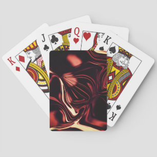 Baraja De Cartas Formas torcidas en rojo que parecen metalizado mat