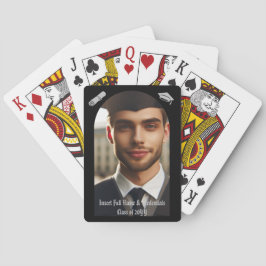 Baraja De Cartas Foto Arch, gorra de graduación plateada, tassel, d