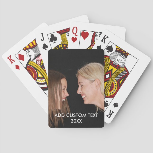 Baraja De Cartas Foto completa - Texto de Personalizado vertical (Reverso)