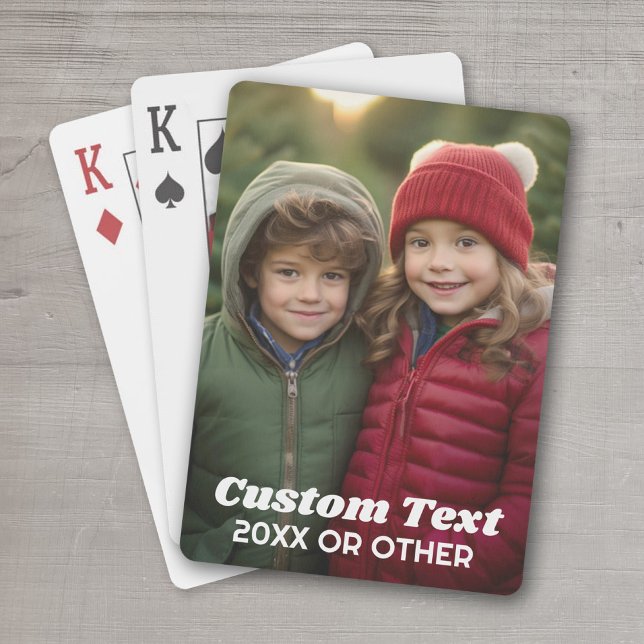 Baraja De Cartas Foto completa - Texto de Personalizado vertical (Personalized Playing Cards - add your photos and text)