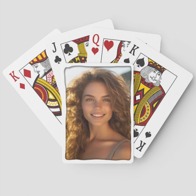 Baraja De Cartas Foto con Marco Moderno (Reverso)