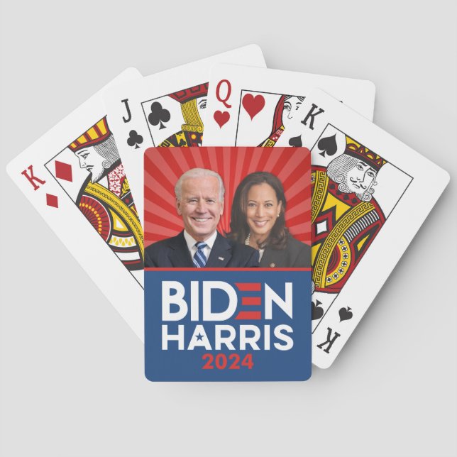 Baraja De Cartas Foto de Biden Harris - 2024 estrellas - Azul blanc (Reverso)