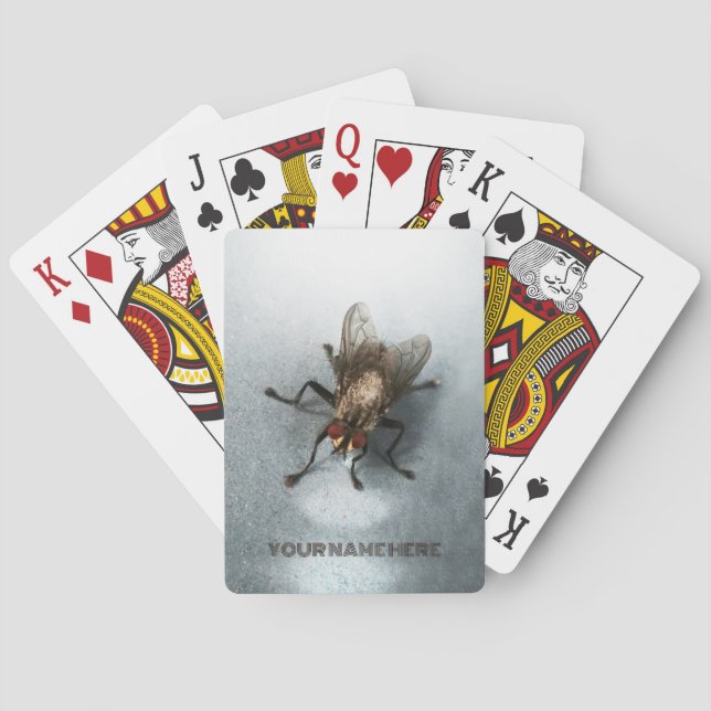 Baraja De Cartas Foto de cierre de una mosca (Reverso)