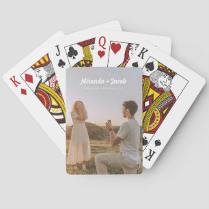 Baraja De Cartas Foto de compromiso con nombres personalizados mode