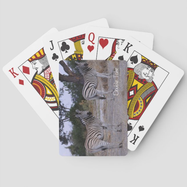 Baraja De Cartas Foto de doble toma de cebra (Reverso)
