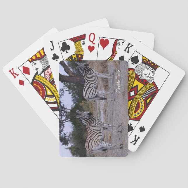 Baraja De Cartas Foto de doble toma de cebra (Reverso)
