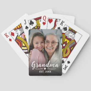Baraja De Cartas Foto de Escritura Blanca Establecida por la Abuela