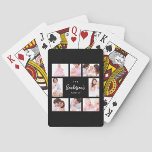 Baraja De Cartas Foto de familia de 8 secciones en marco negro