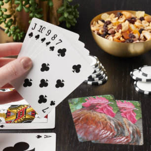 Baraja De Cartas Foto de gallo rojo