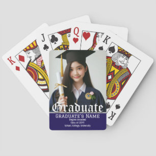 Baraja De Cartas Foto de graduado personalizado, clase de graduació