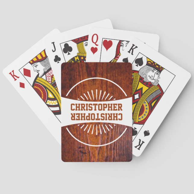 Baraja De Cartas Foto de madera del grano del mejor hombre del (Reverso)
