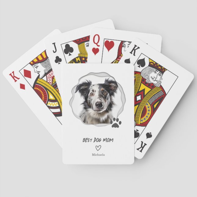 Baraja De Cartas Foto de mamá de perro lindo (Reverso)