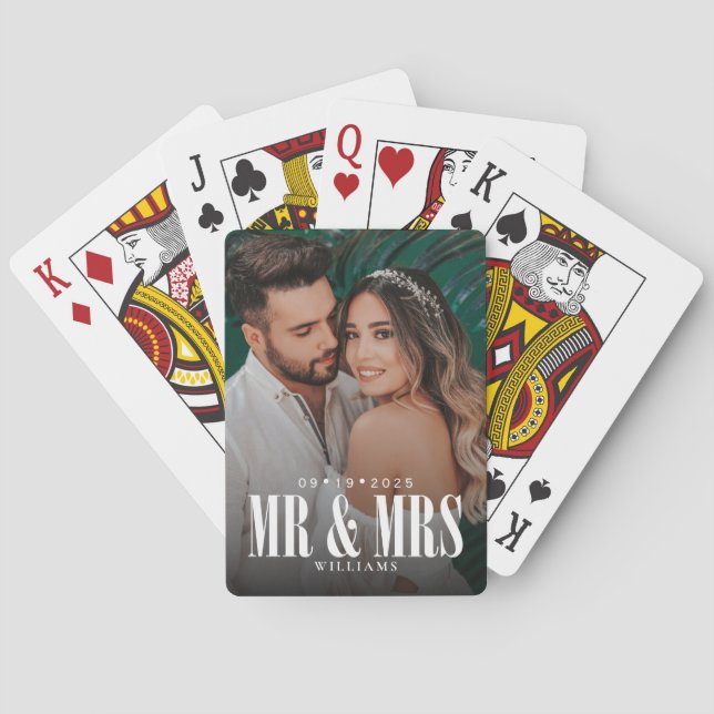 Baraja De Cartas Foto de Mr & Mrs Newlyweds (Reverso)