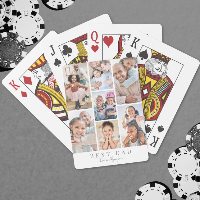 Baraja De Cartas Foto de padre personalizado (Father Personalized Dad Photo Poker Cards)