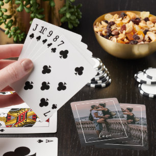Baraja De Cartas Foto de pareja de enamorados personalizada con tex