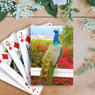 Baraja De Cartas Foto de pavo real verde azul Hermosa Moda elegante