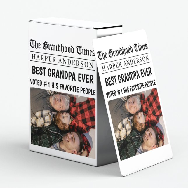 Baraja De Cartas Foto de periódico personalizado del mejor abuelo d (Subido por el creador)