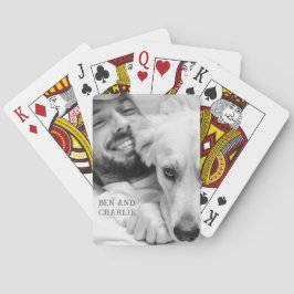 Baraja De Cartas Foto de perro blanco y negro
