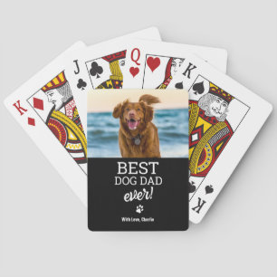 Baraja De Cartas Foto de perro personalizada Mejor papá de PERRO po