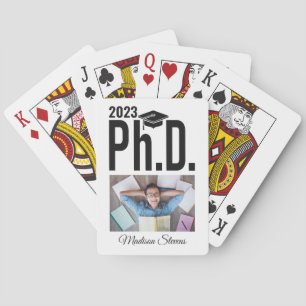 Baraja De Cartas Foto de personalizado, nombre y año Ph.D.