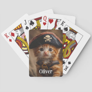 Baraja De Cartas Foto de Pirata Cute Red Kitten