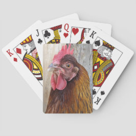Baraja De Cartas Foto de Red Chicken Hen