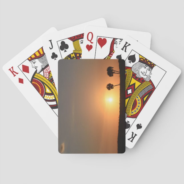 Baraja De Cartas Foto de una puesta de sol en la playa  (Reverso)