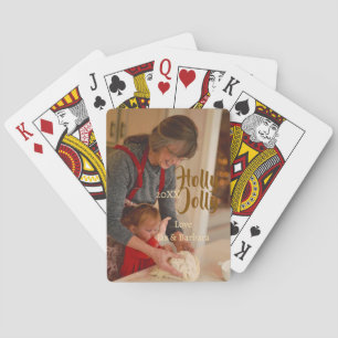 Baraja De Cartas foto de vacaciones familiares beige de Holly Jolly