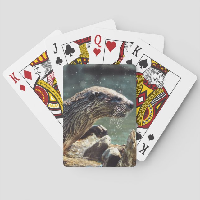 Baraja De Cartas Foto de vida silvestre de River Otter (Reverso)