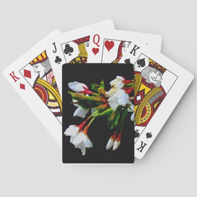Baraja De Cartas Foto de White Cherry Blossom (Reverso)