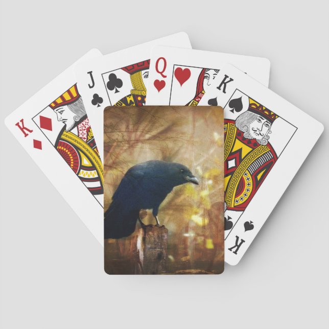 Baraja De Cartas Foto del cuervo/del cuervo (Reverso)