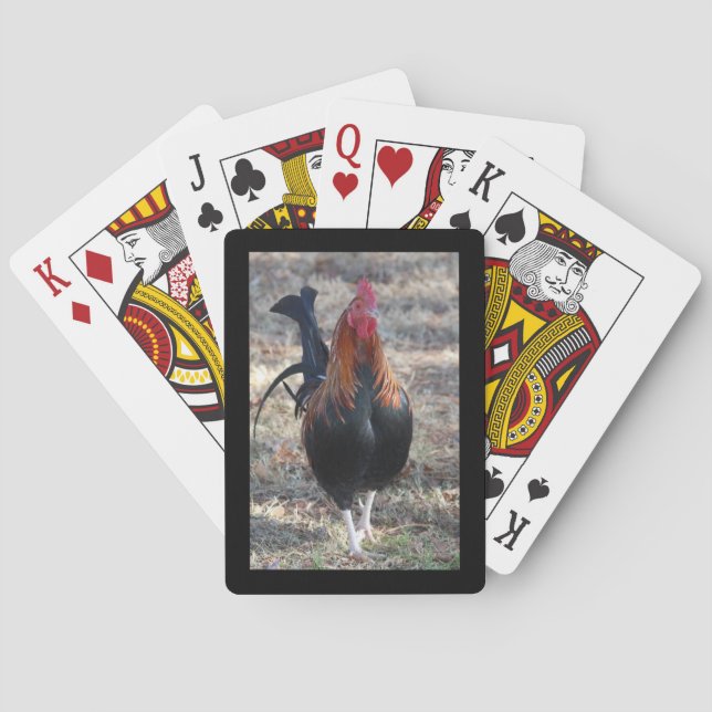 Baraja De Cartas Foto del gallo del juego (Reverso)