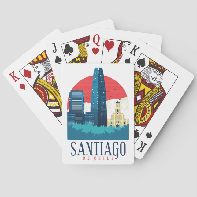 Baraja De Cartas Foto del perfil de Santiago de Chile (Reverso)