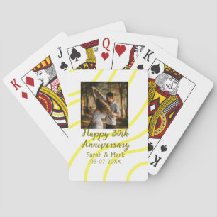 Baraja De Cartas Foto dorada amarilla aniversario de bodas 30 nombr