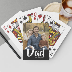 Baraja De Cartas Foto en negro con guión establecido por papá