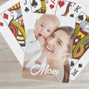 Baraja De Cartas Foto en negro de guion establecido por mamá