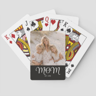 Baraja De Cartas Foto en negro de guión establecido por mamá
