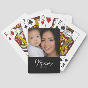 Baraja De Cartas Foto en negro de guion establecido por mamá