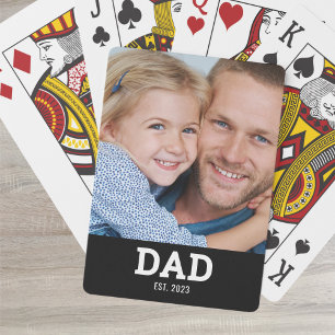 Baraja De Cartas Foto en negro de guión establecido por papá