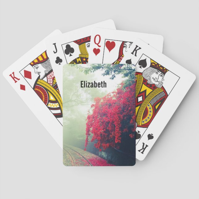 Baraja De Cartas Foto escénica de Misty Railroad Tracks (Reverso)