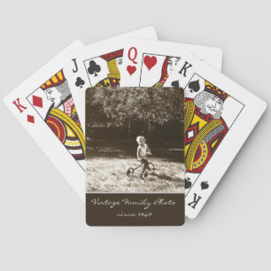 Baraja De Cartas Foto familiar de época personalizada