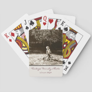 Baraja De Cartas Foto familiar de época personalizada
