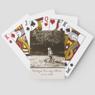 Baraja De Cartas Foto familiar de época personalizada