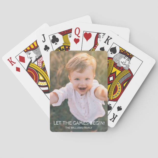 Baraja De Cartas Foto familiar de personalizado que permitan comenz (Reverso)