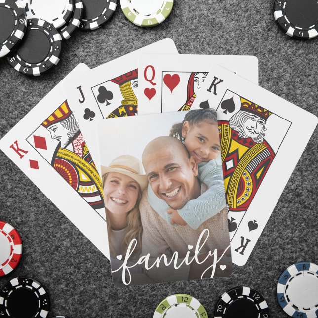 Baraja De Cartas Foto familiar personalizada (Personalized Family Photo Poker Cards)