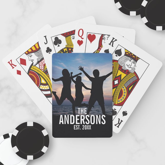 Baraja De Cartas Foto familiar personalizada con nombre familiar (Subido por el creador)