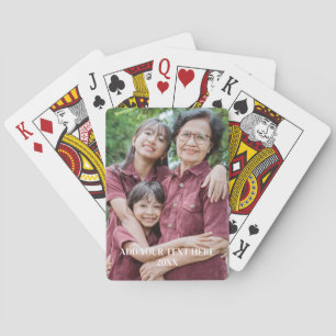Baraja De Cartas foto familiar personalizada con texto Personalizad