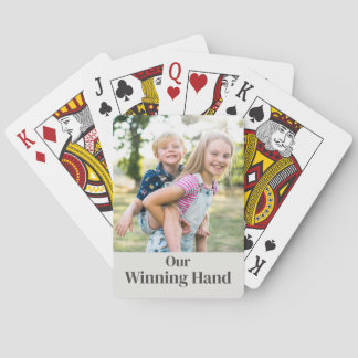 Baraja De Cartas Foto familiar personalizada Nuestra mano ganadora