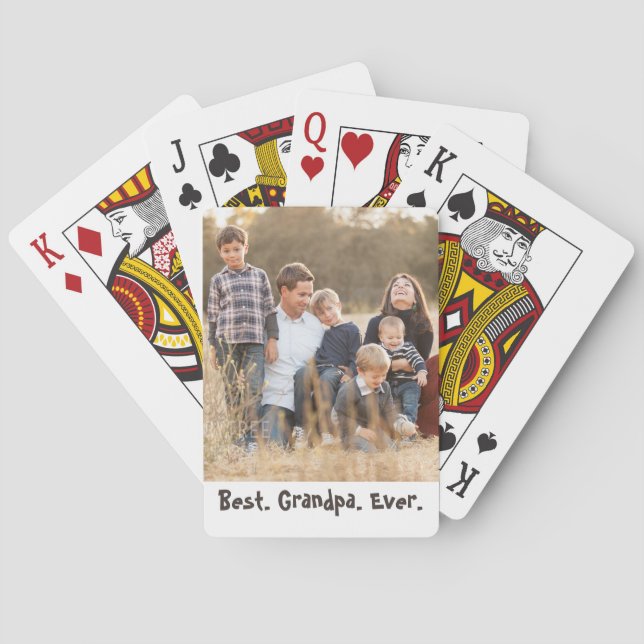 Baraja De Cartas Foto Mejor Abuelo (Reverso)